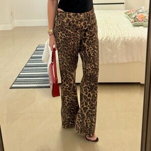 Leopard Print Wide-Leg Pants